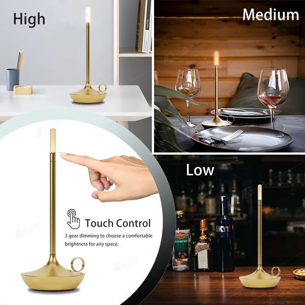 Hotel Lightning Lamp White Led Bar Table Usb Rechargeable For Office And Study Lamps