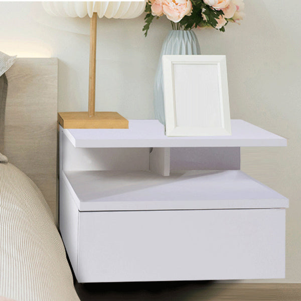 Levede 2X Side White Bedside Tables