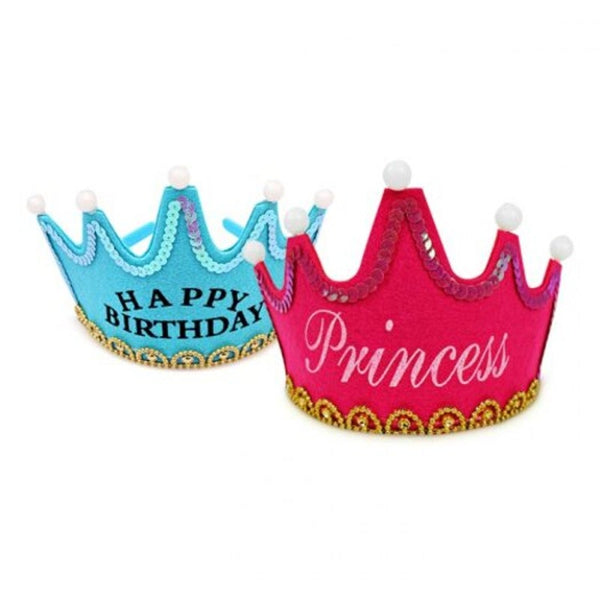 Light Star Birthday Party Prince Princess Crown Cap Blue