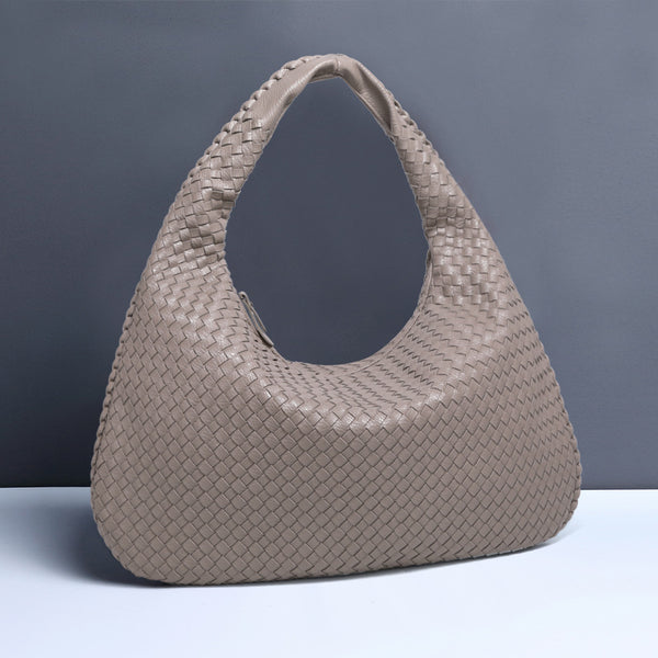 Elegant Woven Pu Leather Hobo Bag Stylish Large Capacity Shoulder Handbag For Women Women's Bags & Handbags