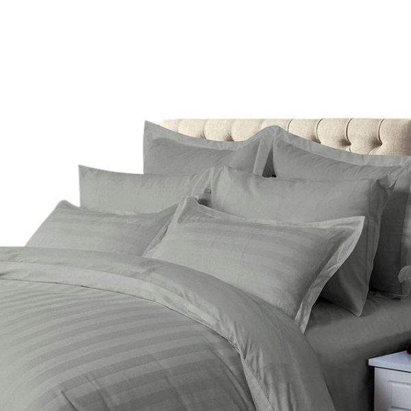 Fabric Fantastic 1000Tc Ultra Soft Striped Queen Size Duvet Quilt Cover Set Quilt Covers