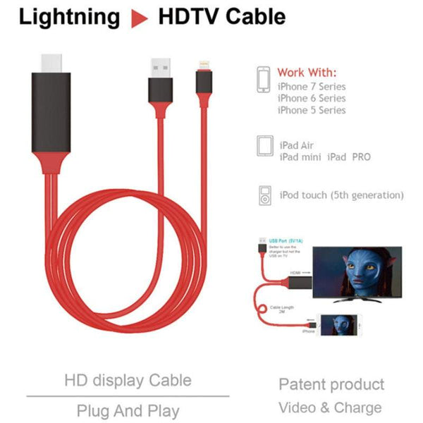 Network Cards Adapters Lightning To Hdmi Cable 1080P Digital Av Adaptor Connector Cord For Iphone Xs Max Xr 7 6 Plus Ipad Pro Air Mini Ipod Usb Cables
