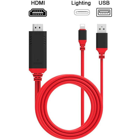 Lightning To Hdmi Cable Is Compatible With Iphone X / 8 7 6 Plus Ipad Ipod Itouch 1080P High Speed Video Av Connector Conversion Hdtv Adapter Plug Pla