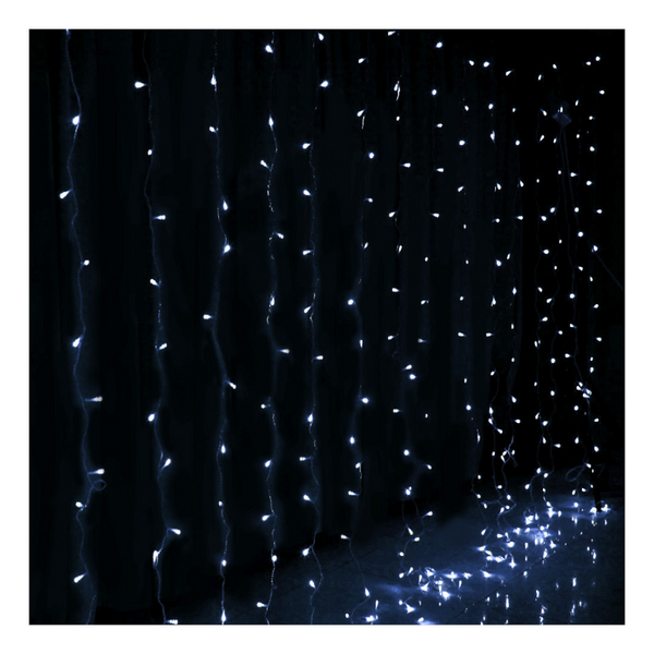 3X6m Christmas Lights Curtain Cool White 600 Led Jingle Jollys Seasonal Decorations