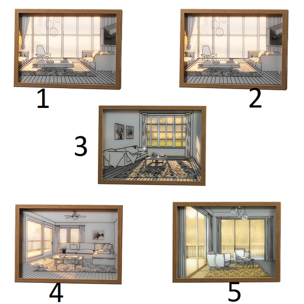 Light Up Picture Frame Led Lights Nightlight Room Decoration Luminous Painting For Bedroom
