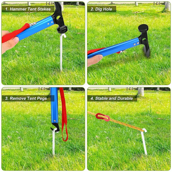 Tent & Canopy Accessories Camping Multiple Functions Hammer Aluminum Hooks Alloy Carbon Steel