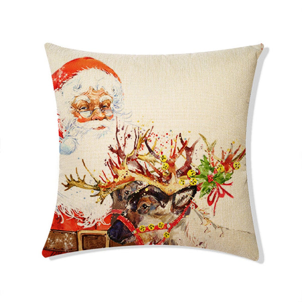Linen Print Christmas Pillowcase Living Room Sofa Home Bedroom Decoration Cushion Cover Cushion Covers