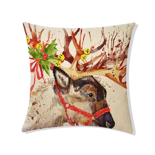 Linen Print Christmas Pillowcase Living Room Sofa Home Bedroom Decoration Cushion Cover Cushion Covers
