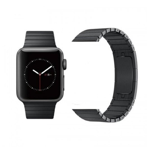 Veile Studios Link Bracelet Strap For Applewatch Band Stainless Steel Metal Watchband Black 44Mm Wristwatch Bands
