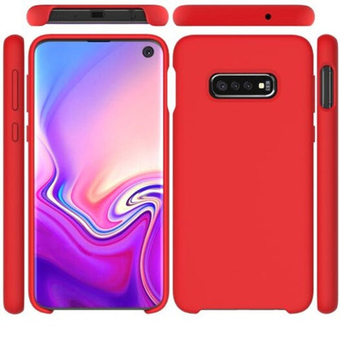 Liquid Silicone Protective Phone Case For Samsung Galaxy S10 Red