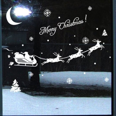 Little Deer Santa Shop Christmas Sticker For Decoration White Seasonal Decorations