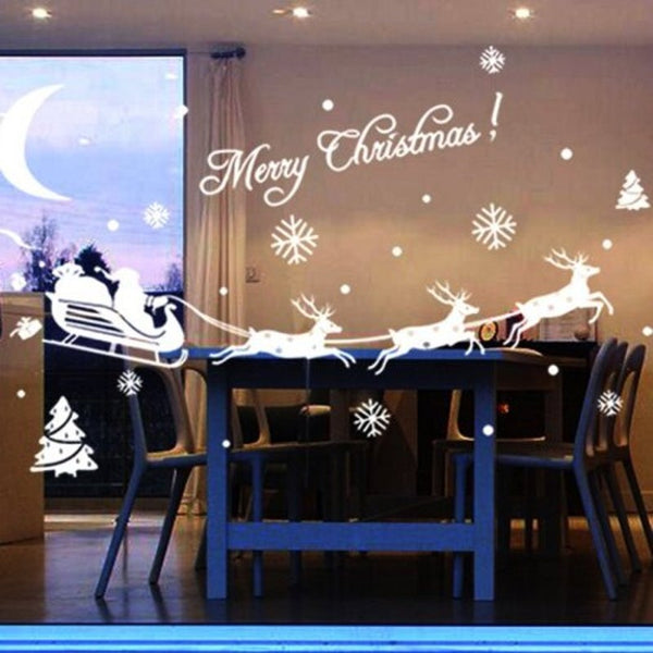 Little Deer Santa Shop Christmas Sticker For Decoration White Seasonal Decorations