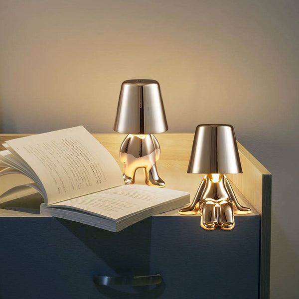 Little Man Table Lamp Thinker Led Night Light Coffee Bar Bedroom Room Decor Gift