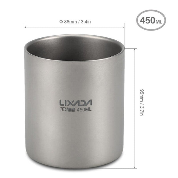 Lixada 450Ml Titanium Double Wall Insulated Water Cup 01