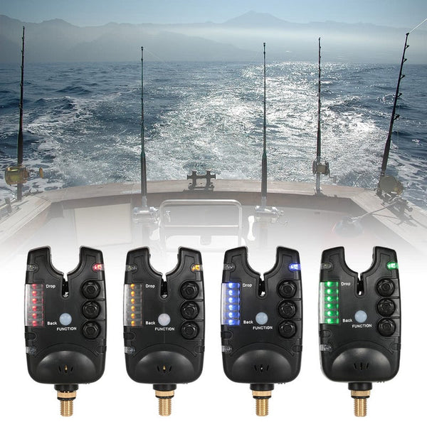 Lixada 6 Leds Fishing Alarm Water Resistant Tone Volume Sensitivity Sound Alert Bite For Carp Green Bite Alarms