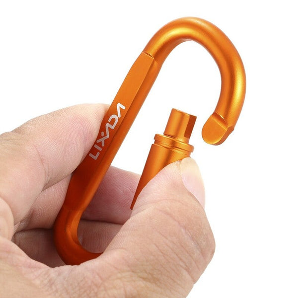 Lixada Aluminum Alloy D Ring Locking Carabiner Screw Hanging Hook Buckle Keychain For Outdoor Camping Hiking 1