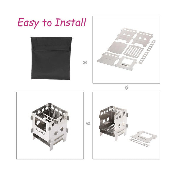 Lightweight Stainless Steel Outdoor Camping Cooking Wood Stove Camping Stoves