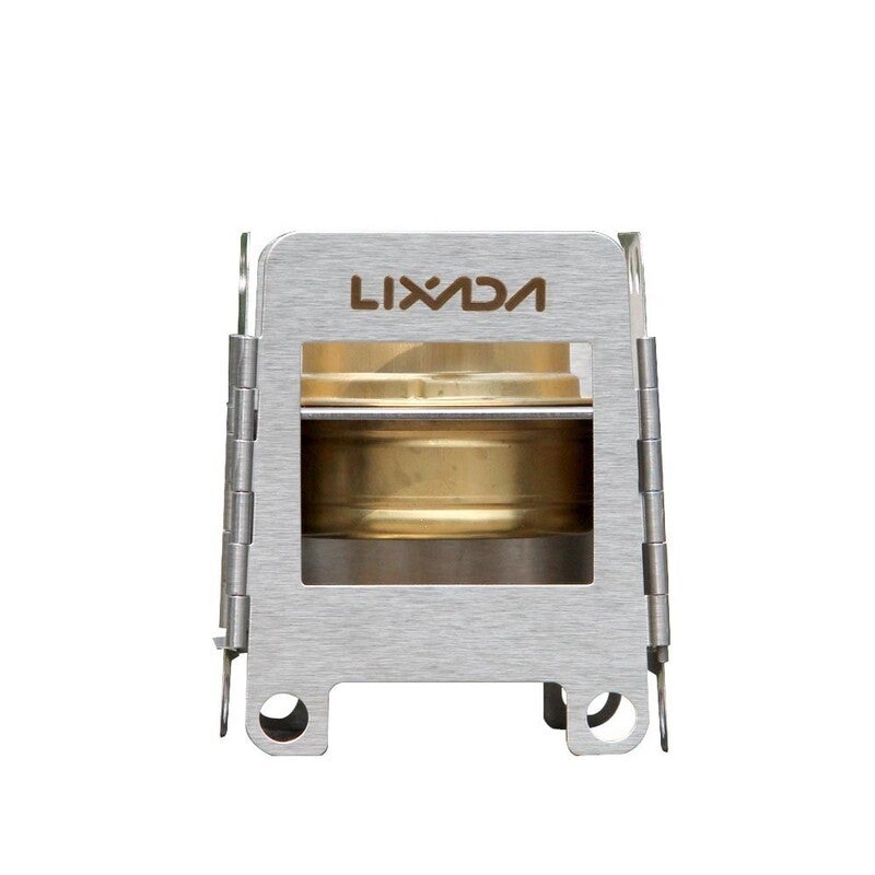 Lixada Stainless Steel Lightweight Folding Wood Stove Pocket Outdoor Camping Cooking Picnic Backpacking With Backup Alcohol Burner Camping Stoves