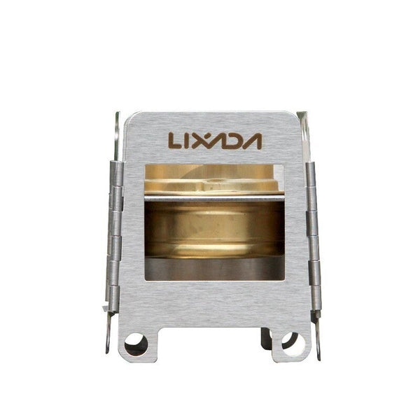 Lixada Stainless Steel Lightweight Folding Wood Stove Pocket Outdoor Camping Cooking Picnic Backpacking With Backup Alcohol Burner Camping Stoves