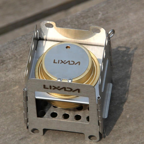 Lixada Stainless Steel Lightweight Folding Wood Stove Pocket Outdoor Camping Cooking Picnic Backpacking With Backup Alcohol Burner Camping Stoves