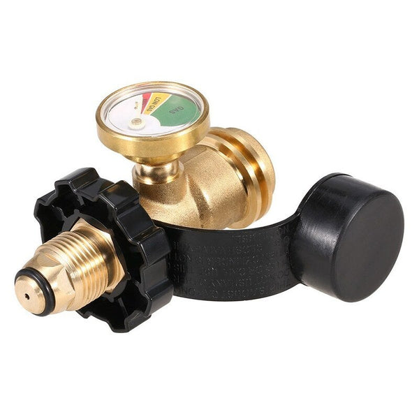 Lixada Propane Tank Adapter Solid Brass Regulator Valve Safety Pol Convert To Qcc1 Type1 Hose With Gauge Indicator Barbecue Tools