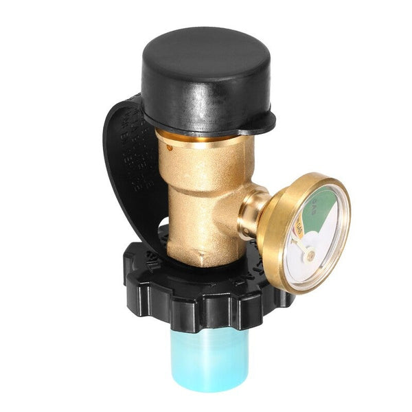 Lixada Propane Tank Adapter Solid Brass Regulator Valve Safety Pol Convert To Qcc1 Type1 Hose With Gauge Indicator Barbecue Tools