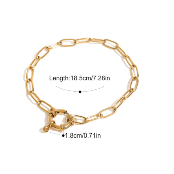 18K Gold Plated Stainless Steel Chain Bracelet Luxurious Women Fashion Jewelry Bracelets