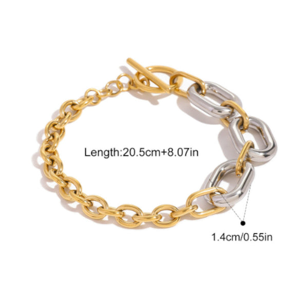 18K Gold Plated Stainless Steel Chain Elegant Bracelet Bracelets