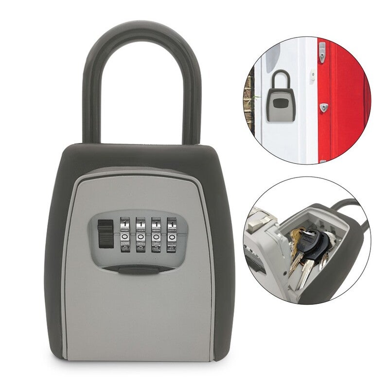 Lock Outdoor Key Safe Box Keys Storage Grey Key Safes Boxes & Hideaways