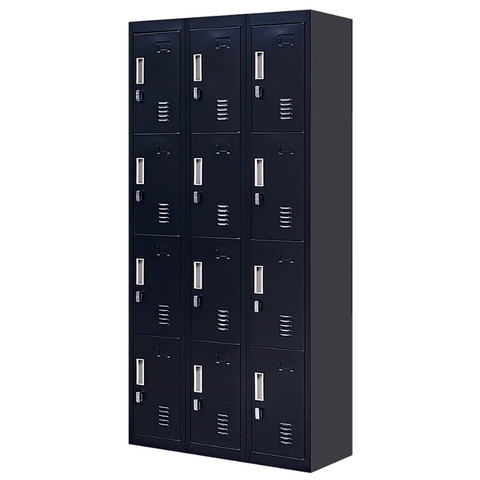 12-Door Locker For Office Gym Shed School Home Storage Padlock-Operated