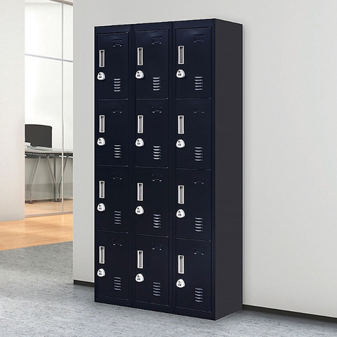 12-Door Locker For Office Gym Shed School Home Storage 3-Digit Combination