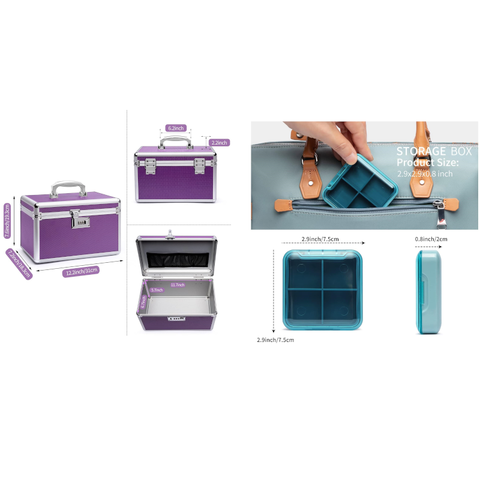 Locking Combination Medicine Box (Purple/Medium)