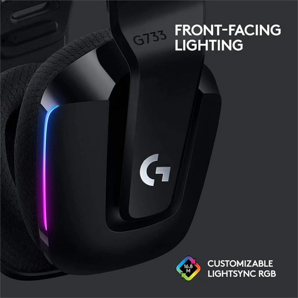 Logitech G733 Lightspeed Wireless Rgb Gaming Headset Black Usb Frequency Response: 20 Hz Khz Detchable Cardioid Unidirectional Microphone Headsets