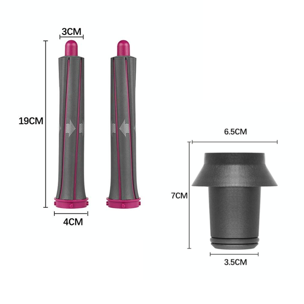 Long Barrel Pair & Adapter For Dyson Hair Dryer Curling Iron Accessory Straightening & Curling Irons