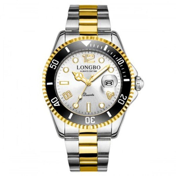 Veile Studios Men's Luminous Waterproof Stainless Steel Watch With Calendar Quartz Wristwatch Watches