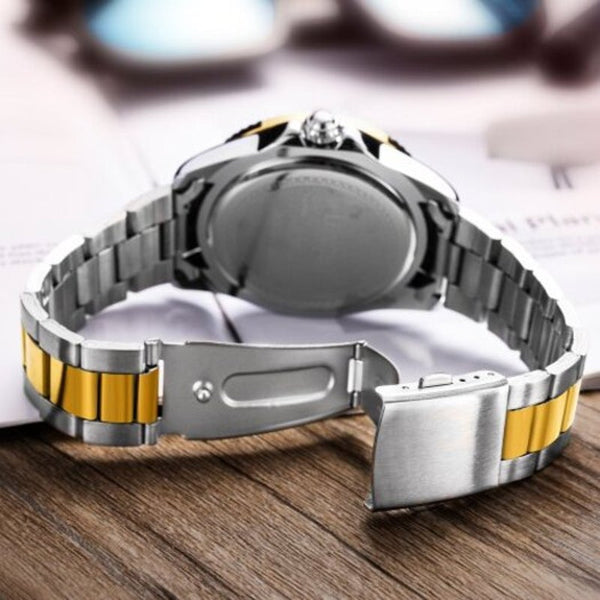 Veile Studios Men's Luminous Waterproof Stainless Steel Watch With Calendar Quartz Wristwatch Watches