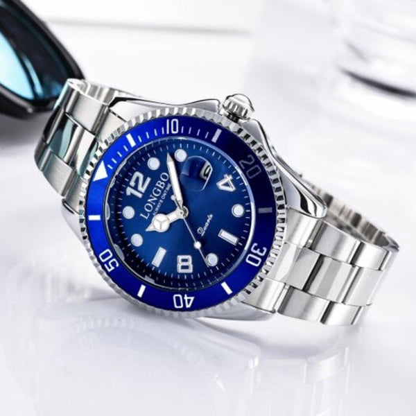 Veile Studios Men's Luminous Waterproof Stainless Steel Watch With Calendar Quartz Wristwatch Watches