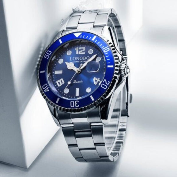 Veile Studios Men's Luminous Waterproof Stainless Steel Watch With Calendar Quartz Wristwatch Watches