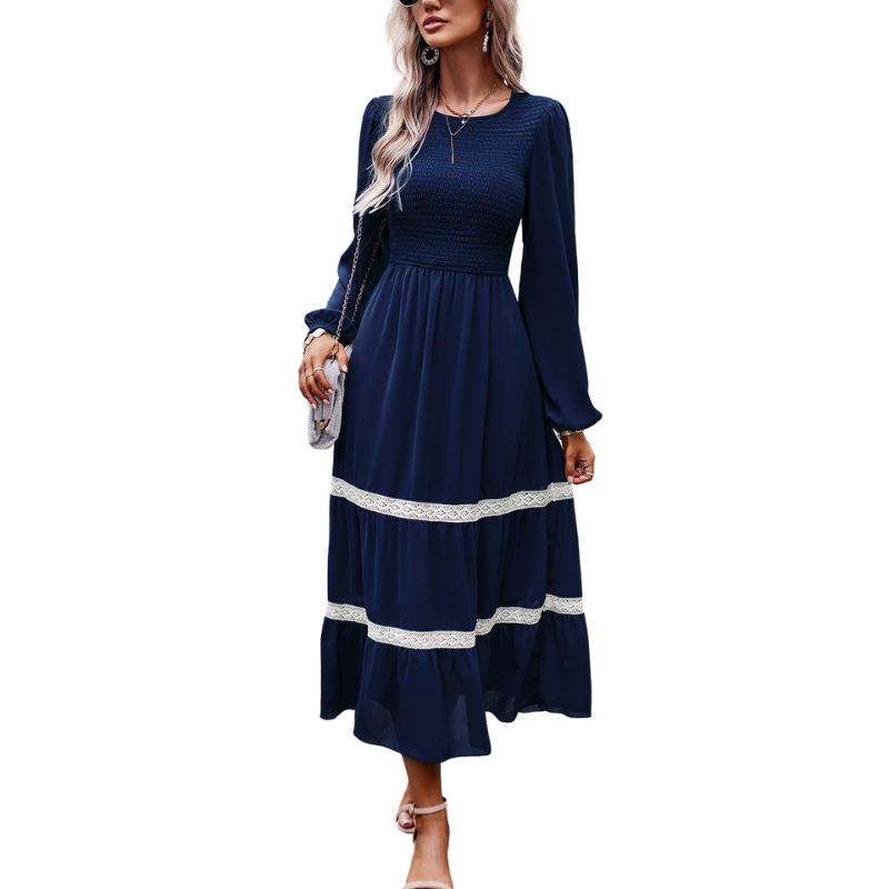 Women Long Sleeve Dress Temperament Elegant Skirt Dresses