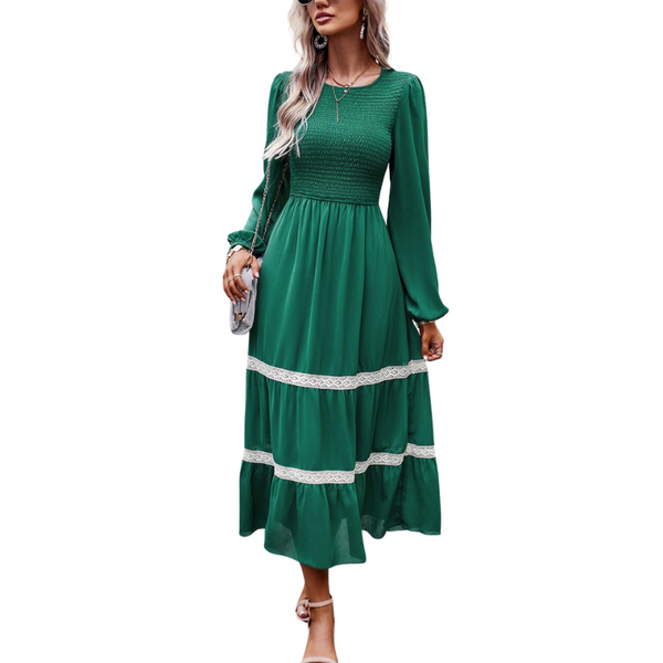 Women Long Sleeve Dress Temperament Elegant Skirt Dresses