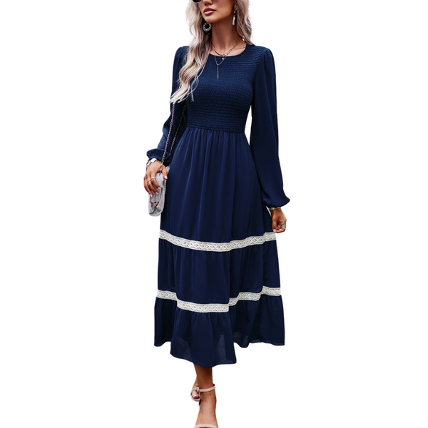 Women Long Sleeve Dress Temperament Elegant Skirt Dresses