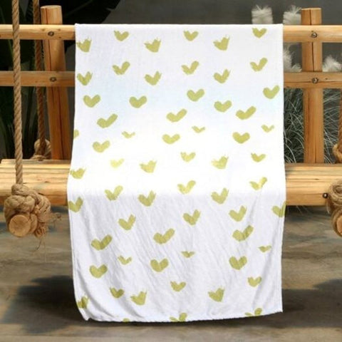 Love Pattern Double Sided Flannel Home Nap Warm Blanket Multi W27.6 X L39.4 Inch