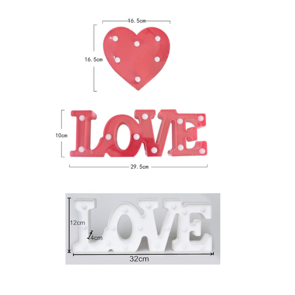 Love Or Heart Neon Led Night Lights Romantic Valentine's Day Gift Party Decor Lamps