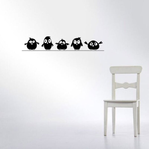 Lovely Birds Pattern Decorative Wall Sticker Black 5710Cm Wall Stickers