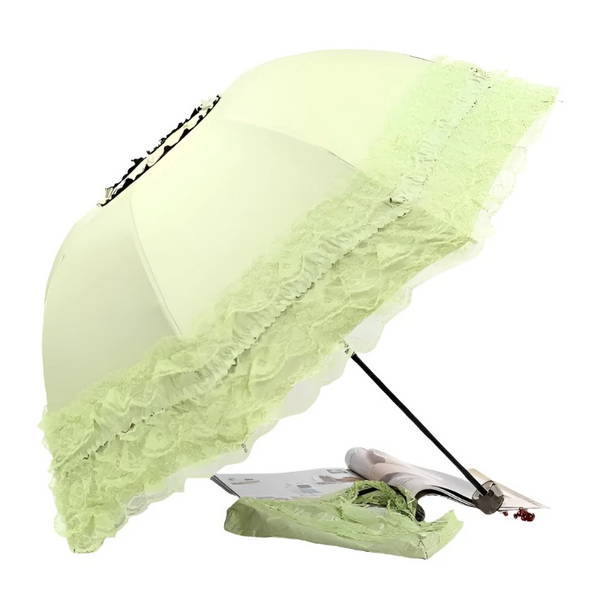 Umbrellas Lovely Manual Sun Umbrella Uv Protection Three Fold Lace With 8 Bone Waterproof Windproof Parasol