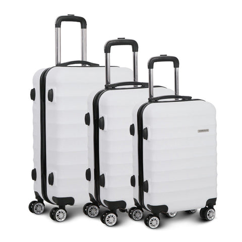 Standing Desks Wanderlite 3Pcs Luggage Trolley Set Travel Suitcase Tsa Hard Case White
