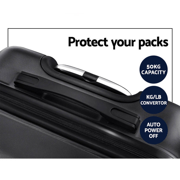 Luggage Sets Wanderlite 3Pc Luggage Travel Sets Suitcase Trolley Tsa Lock Bonus Black