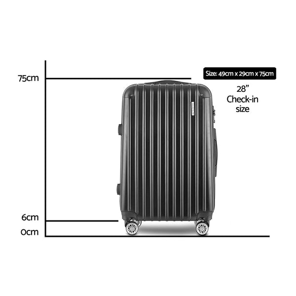 Wanderlite 28" Luggage Trolley Travel Suitcase Set Hard Case Shell Lightweight Suitcases