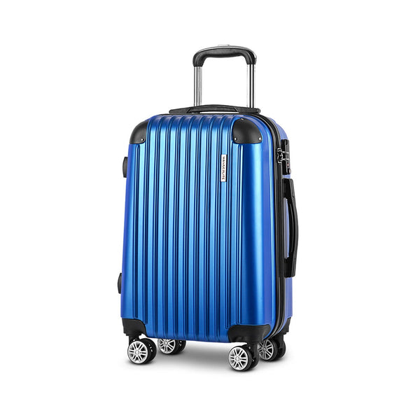 Wanderlite 28" Luggage Trolley Travel Suitcase Set Tsa Lock Hard Case Shell Blue Suitcases