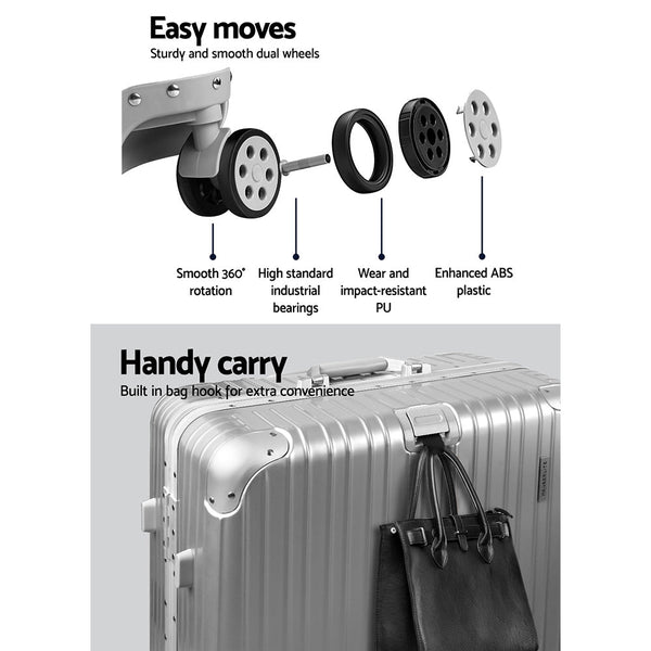 Wanderlite 28'' Luggage Travel Suitcase Set Tsa Hard Case Lightweight Aluminum
